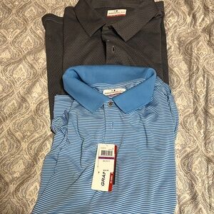 Grand Slam Men's Charcoal and Sky Blue Polo Shirts